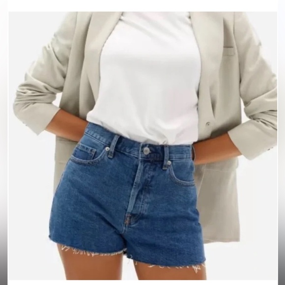 Everlane The Cheeky Short Denim Cutoff Jean Shorts Size 24 Distressed Raw Hem - Picture 7 of 7